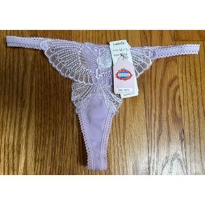 NWT NOS Butterfly Lace Purple String Thong Panty Vintage Y2K M/L